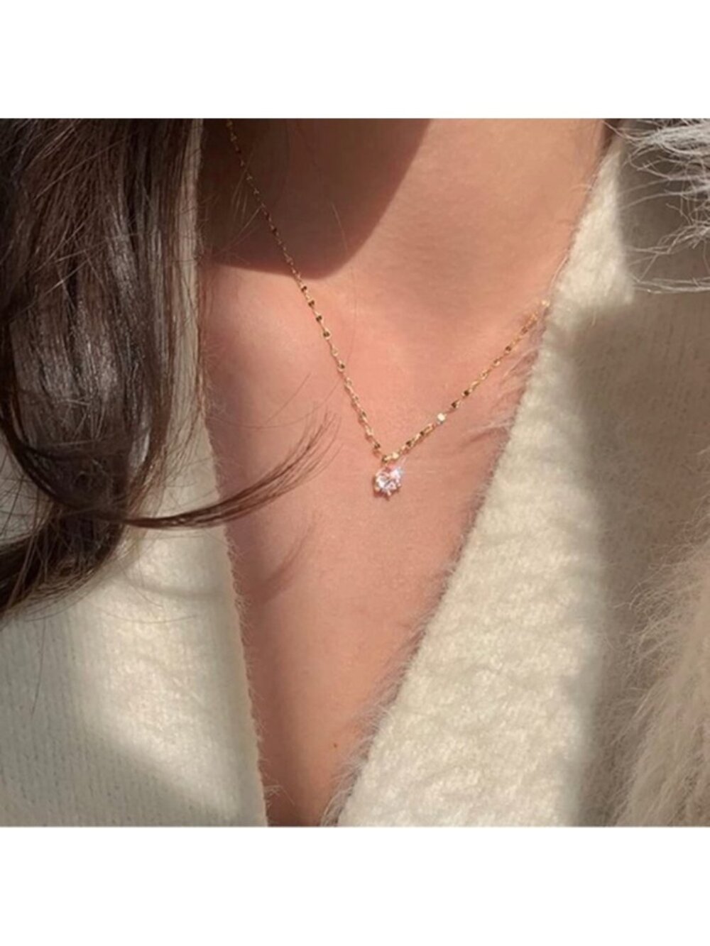 GOLD 14k Plated CZ Diamond Necklace